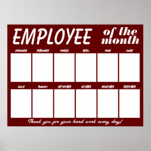 Custom colour photo employee of the month display  poster