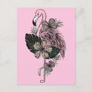 Custom Colour Pink Flamingo Postcard