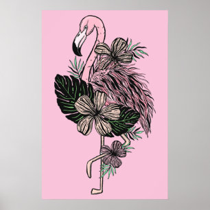 Custom Colour Pink Flamingo Poster
