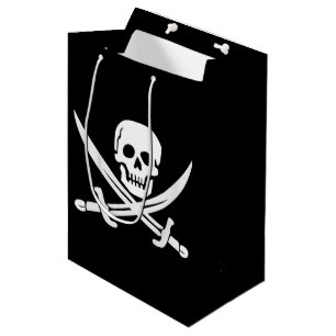 Custom Colour Pirate/Skulls/Swords Black Gift Bag