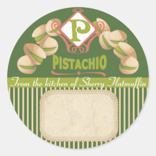 Custom colour pistachio canning label bakery