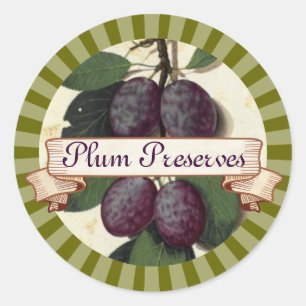 custom colour plum fruit tree canning label