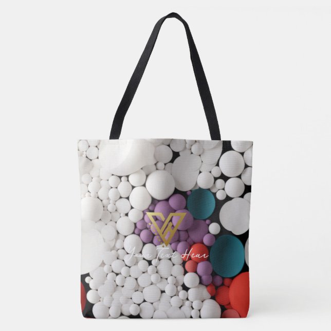 Custom : Colour Pop Bubbles Personalized Tote Bag (Front)