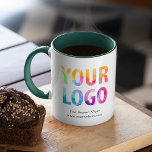 Custom Colour Promotional Business Logo Branded Mug<br><div class="desc">Easily personalize this mug with your own company logo and business information. Promotional mugs make a long lasting impression so they make great corporate gifts, giveaways, or souvenirs for clients, customers, and employees. Design Tip: Bring branding customization to the next level by selecting a background colour to match your brand...</div>
