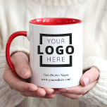 Custom Colour Promotional Business Logo Branded Mug<br><div class="desc">Easily personalize this mug with your own company logo and business information. Promotional mugs make a long lasting impression so they make great corporate gifts, giveaways, or souvenirs for clients, customers, and employees. Design Tip: Bring branding customization to the next level by selecting a background colour to match your brand...</div>
