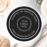 Custom Colour Promotional Business Logo Branded Round Paper Coaster<br><div class="desc">Easily personalize this coaster with your own company logo or custom image. You can change the background colour to match your logo or corporate colours. Customized promotional coasters with your business logo are great for corporate dinner events, or any event where paper coasters would be ideal. If you have a...</div>