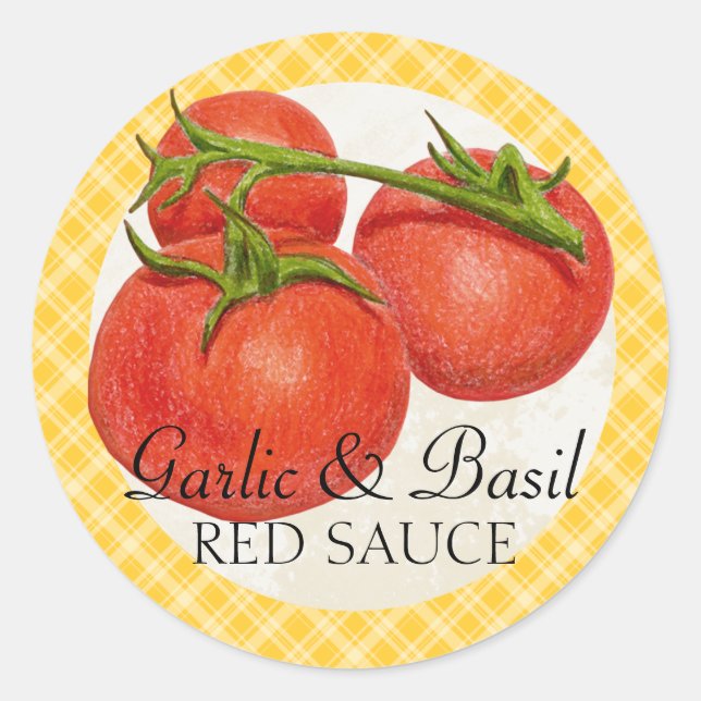 custom colour red sauce tomato sauce canning label (Front)