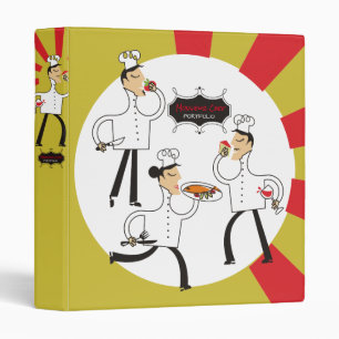 Custom colour retro French chefs recipe cookbook Binder