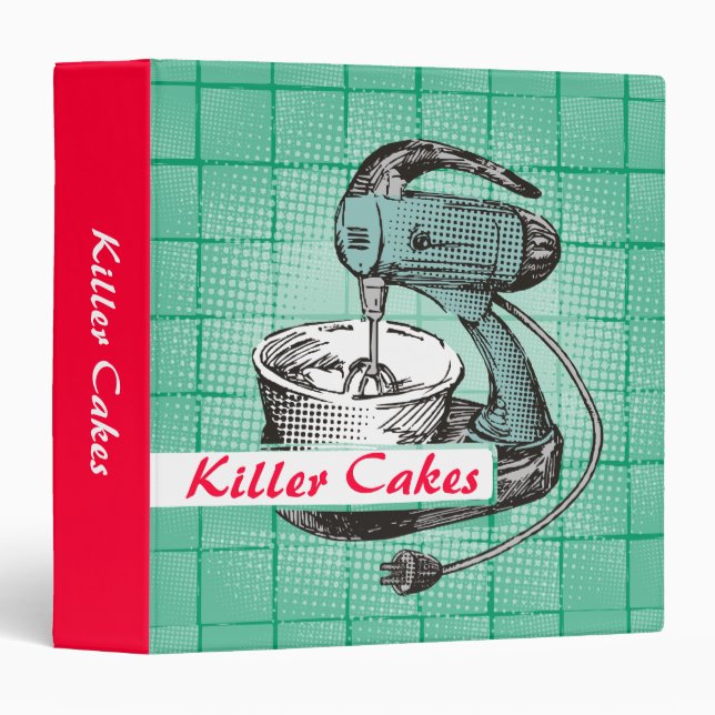 Custom colour retro stand mixer baking recipe bind binder (Front/Spine)