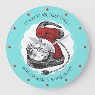Custom colour retro stand mixer kitchen clock