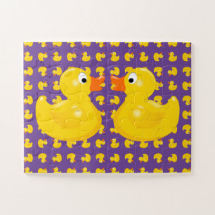 Custom Colour, Rubber Duckies Jigsaw Puzzle
