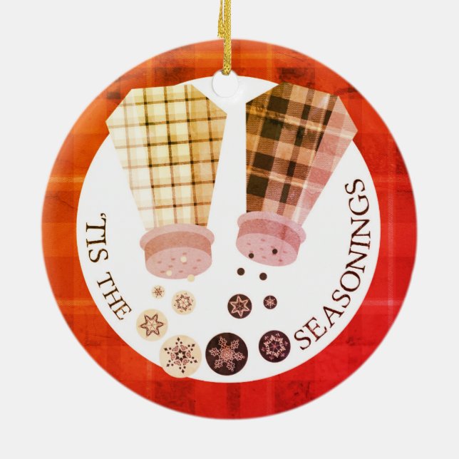 Custom colour salt pepper food Christmas ornament (Back)