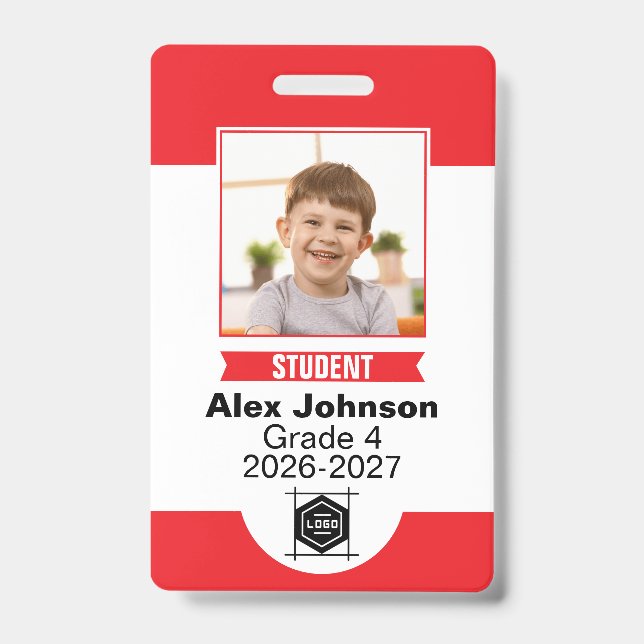 Custom Colour School Student Photo Identification Badge (Front)