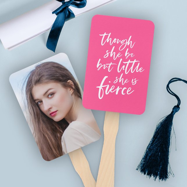 Custom Colour Script Little But Fierce Shakespeare Hand Fan (Creator Uploaded)