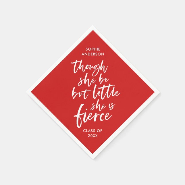 Custom Colour Script Little But Fierce Shakespeare Napkin (Corner)