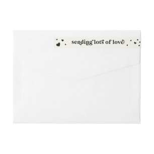 Custom Colour Sending Lots of Love Return Address Wrap Around Label