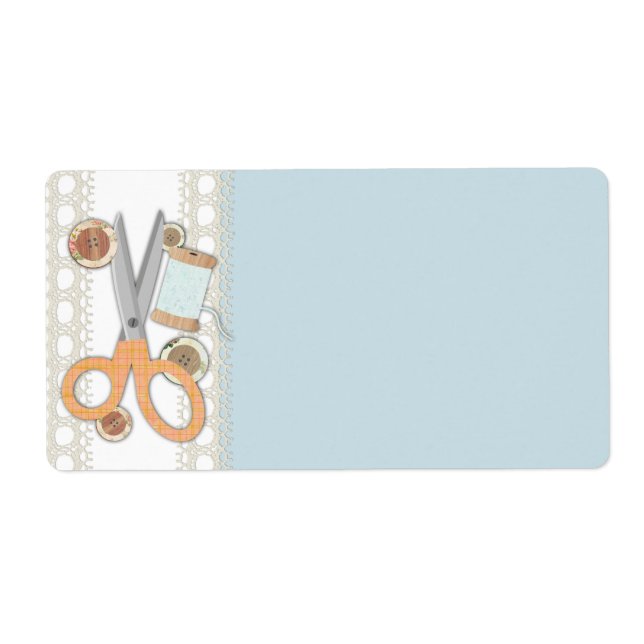 Custom colour sewing scissors buttons thread (Front)