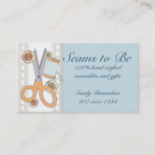 Custom colour sewing scissors seamstress notions business card