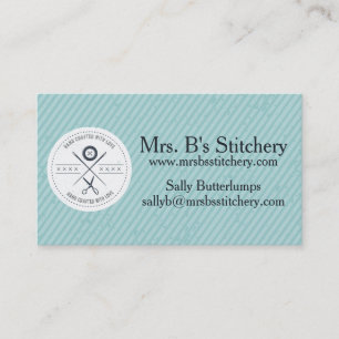 Custom colour sewing seamstress alterations badge business card