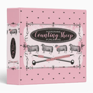 Custom colour sheep knitting crochet pattern binder