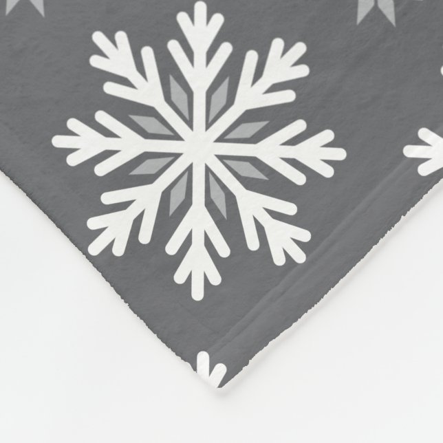 Custom Colour Simple Snowflake Pattern Fleece Blanket (Corner)