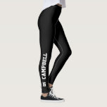 Custom Colour Sports Team Name Leggings<br><div class="desc">Cool personalized sports team design. Add your name,  jersey number,  team name. 
Choose your legging colour by clicking on "customize it" and then the small eye dropper. Need help personalizing this design? Please use the Contact button below and we will be in touch with you within 24 hours.</div>
