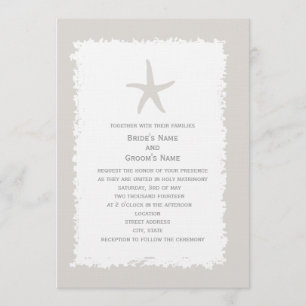 Custom Colour Starfish Wedding Invitation