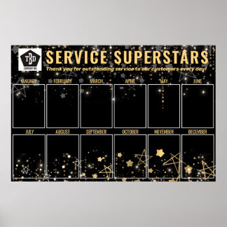 Custom colour  stars photo employee of the month p poster