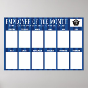 Custom colour stripes employee of the month photo poster