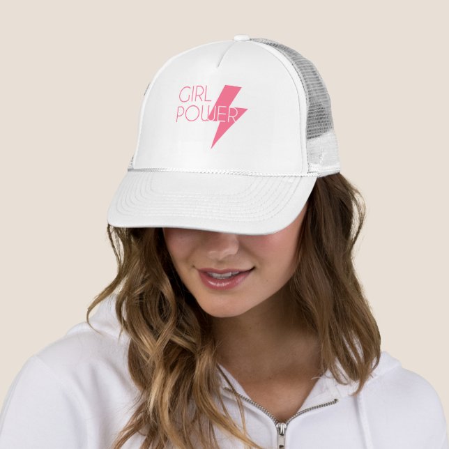 Custom Colour Stylish Girl Power Cool SVG Design Trucker Hat (In Situ)