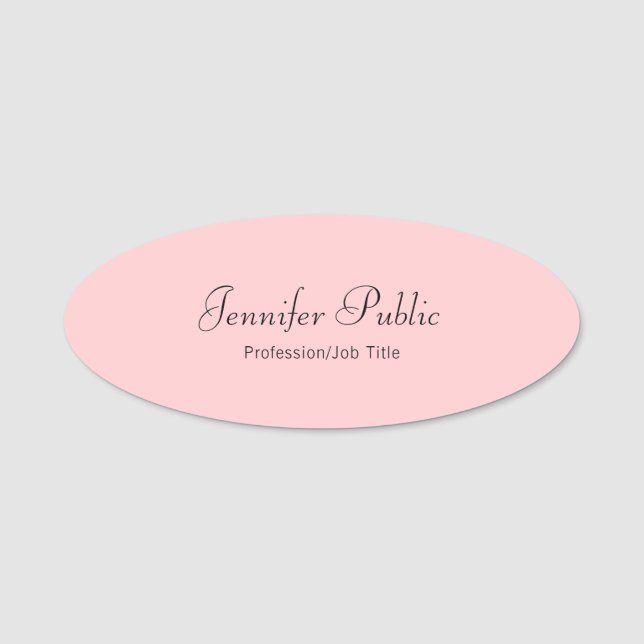 Custom Colour Text Font Handwritten Template Name Tag (Front)