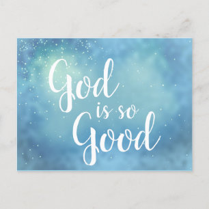 Custom Colour/Text Inspirational Sky God is So Goo Postcard