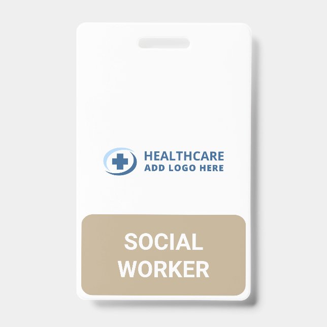 Custom Colour Text Social Worker Companion Badge (Front)