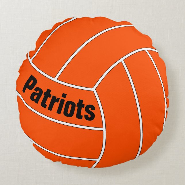 Custom Colour & Text Volleyball Player Throw Pillo Round Pillow (Front)