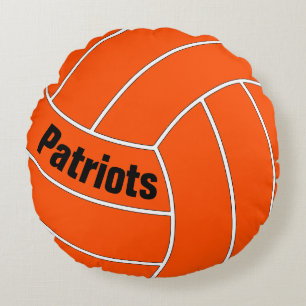 Custom Colour & Text Volleyball Player Throw Round Pillow