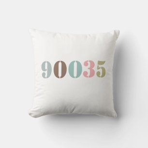 Custom Colour Tones Zip Code Housewarming Gift Throw Pillow