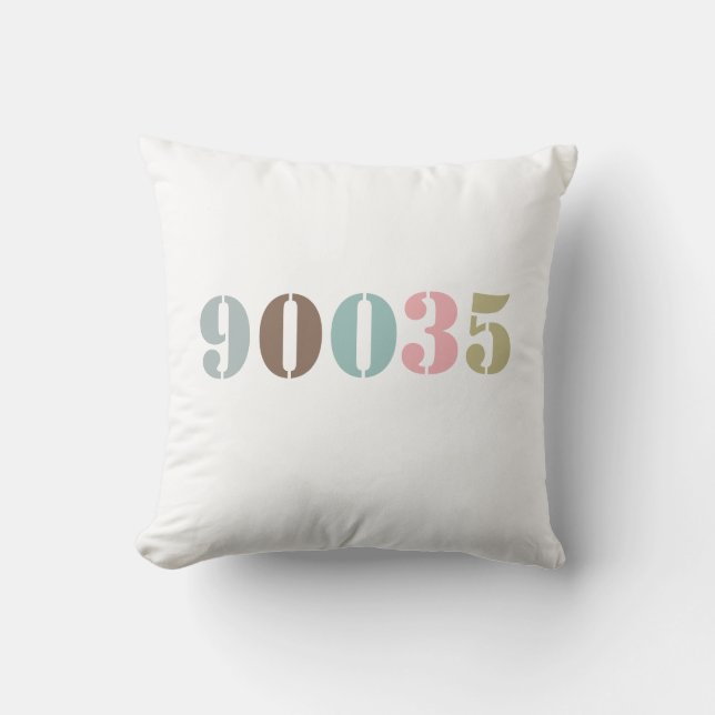 Custom Colour Tones Zip Code Housewarming Gift Throw Pillow (Front)