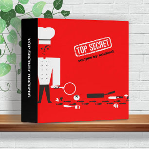 Custom colour top secret detective spy chef recipe binder