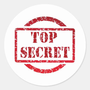 Custom Colour Top Secret Red Stamp Spy Document Classic Round Sticker