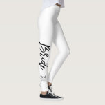 Custom Colour Trendy Script "Bride" Leggings<br><div class="desc">Cool personalized bridal party design perfect for bachelorette parties,  bridal showers,  etc. Choose your legging colour by clicking on "customize it" and then the small eye dropper.</div>