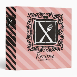 Custom colour utensils emblem French chef catering Binder