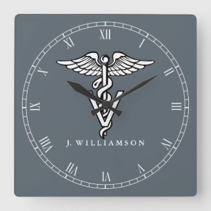 Custom Colour Veterinary Medicine Symbol Square Wall Clock