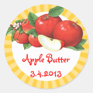 Custom colour vintage apples fruit canning label
