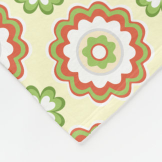 Custom Colour Vintage Floral Pattern Fleece Blanket