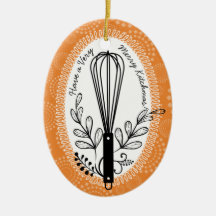 Custom colour whisk culinary Christmas ornament