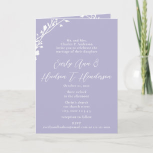 Custom Colour Wildflower Bloom  Folding Wedding Invitation