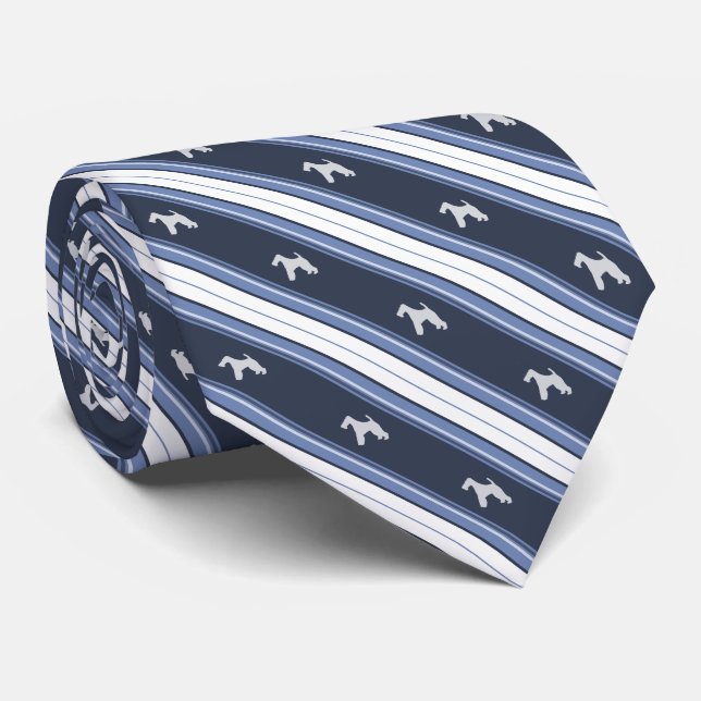 Custom Colour Wire Fox Terrier Stripe Tie (Rolled)