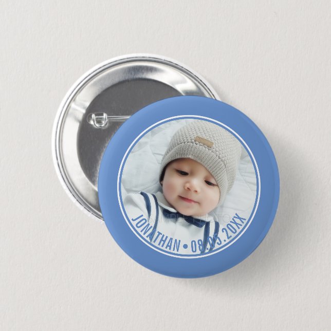 Custom Colour with Custom Photo and Text 2 Inch Round Button (Front & Back)