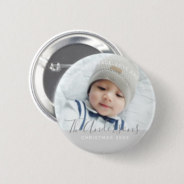Custom Colour with Custom Photo and Text 2 Inch Round Button (Front & Back)