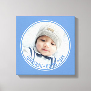 Custom Colour with Custom Photo and Text Canvas Print